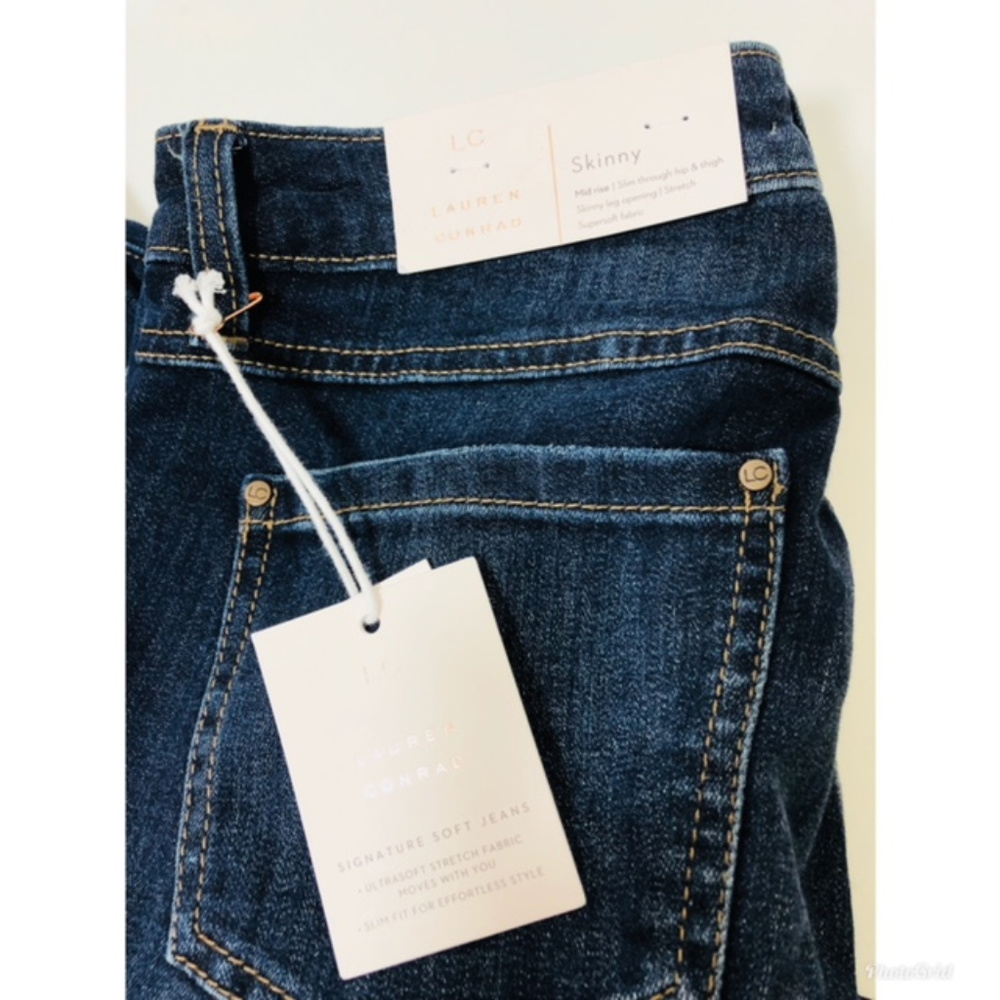 SOLD LC Lauren Conrad Skinny Jeans Dark Wash Sz 8 - Picture 5 of 8